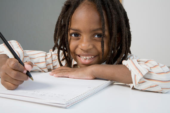 Student using graphic organizer for writing pre-planning